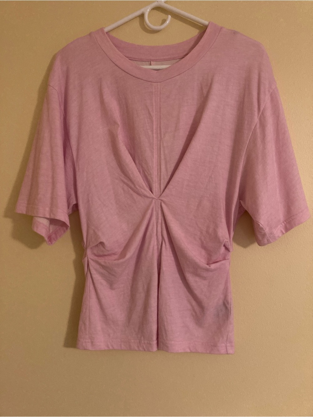 Isabel Marant Pink Knot-Detail Short Sleeve Tee